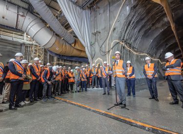 Visite du chantier Lyon Turin par le Premier Ministre