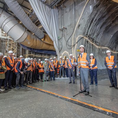 Visite du chantier Lyon Turin par le Premier Ministre